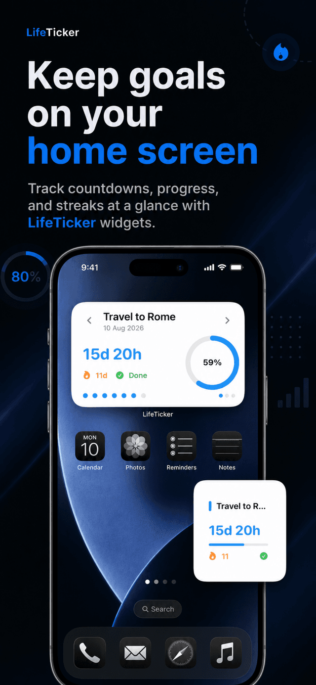 Simple widget showing the countdown timer